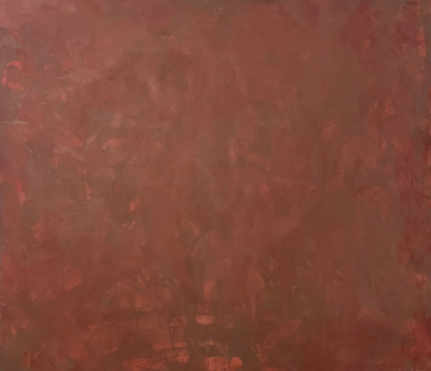 Abstract painting with a textured red-brown color scheme
