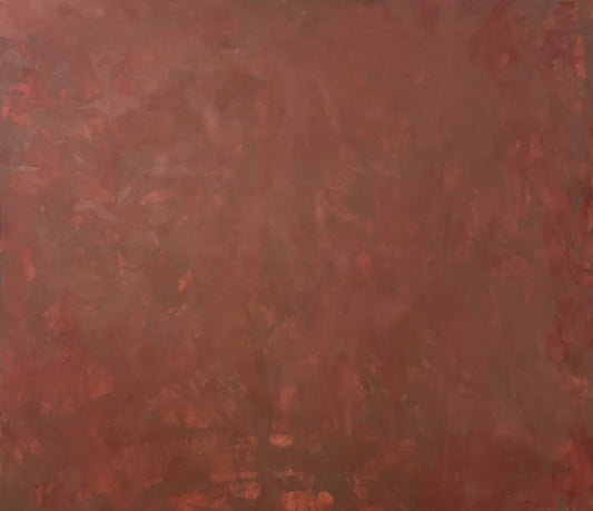 Abstract painting with a textured red-brown color scheme